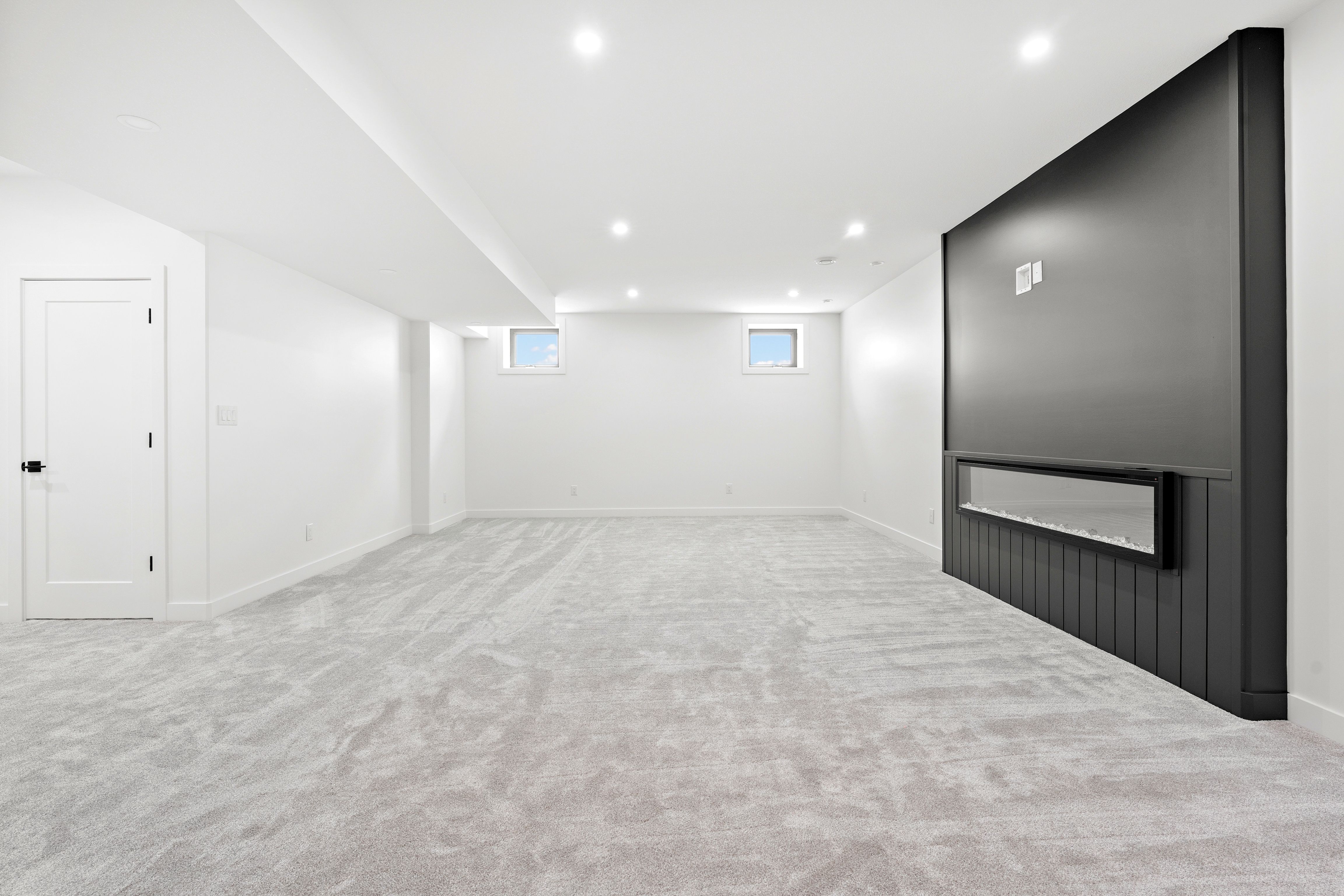 Finished basement with recreational living space